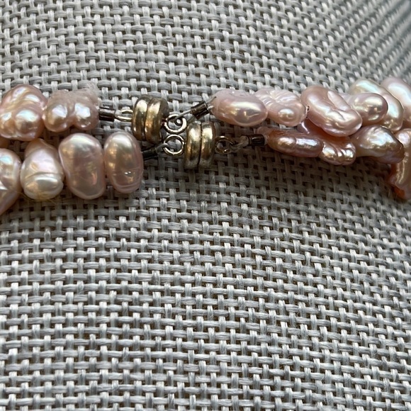 BIWI Stick Pearl Necklace Pink Double Strand or Single Long Strand 35” Long - Picture 5 of 8